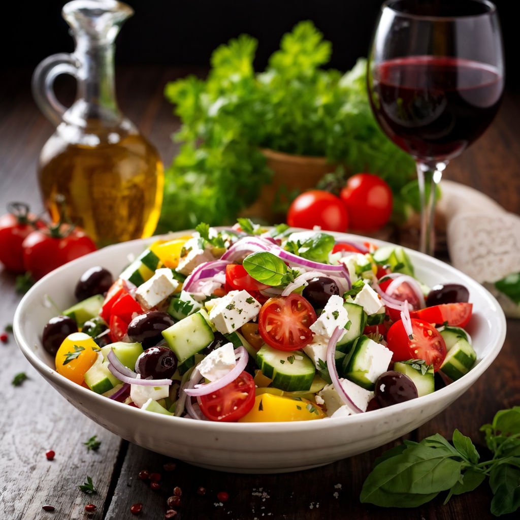 greek-style-salad-halved-cherry-tomatoes-diced-cucumber-red-onion-green-bell-pepper-kalamata-ol